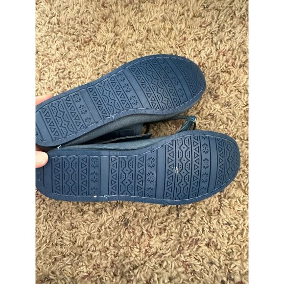 Endicott Johnson Womens Blue Leather Moccasins  embroidered 7.5 lace‎ up - Picture 6 of 8